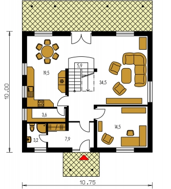 Plan de sol du rez-de-chaussée - KOMPAKT 46
